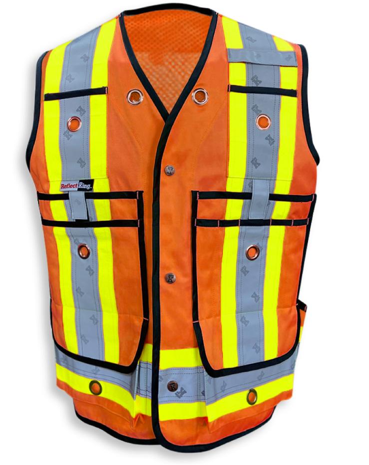 ORANGE POLYESTOR SUPERVISOR VEST W/ MESH BACK Canada Safety